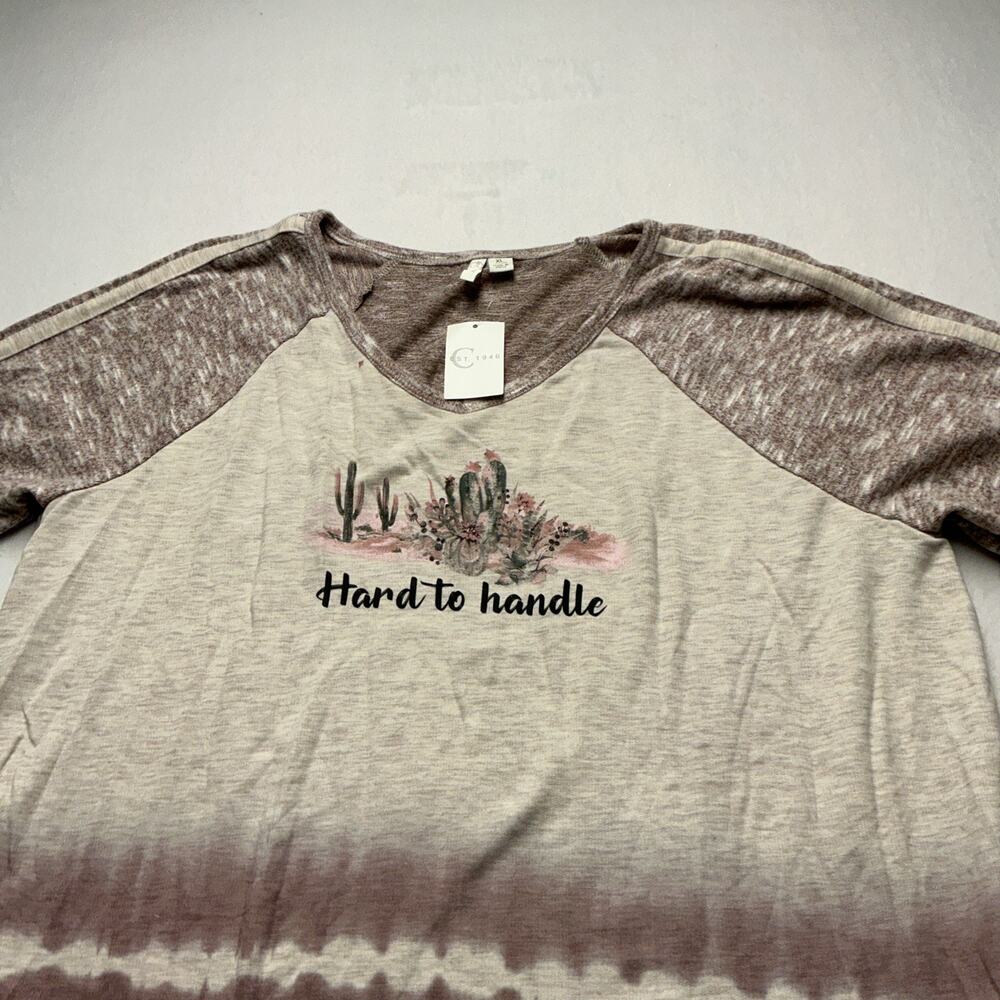 Cato Women’s Long Sleeve Shirts, " Hard To Handle" Sz XL NWT 3714 - Picture 2 of 14